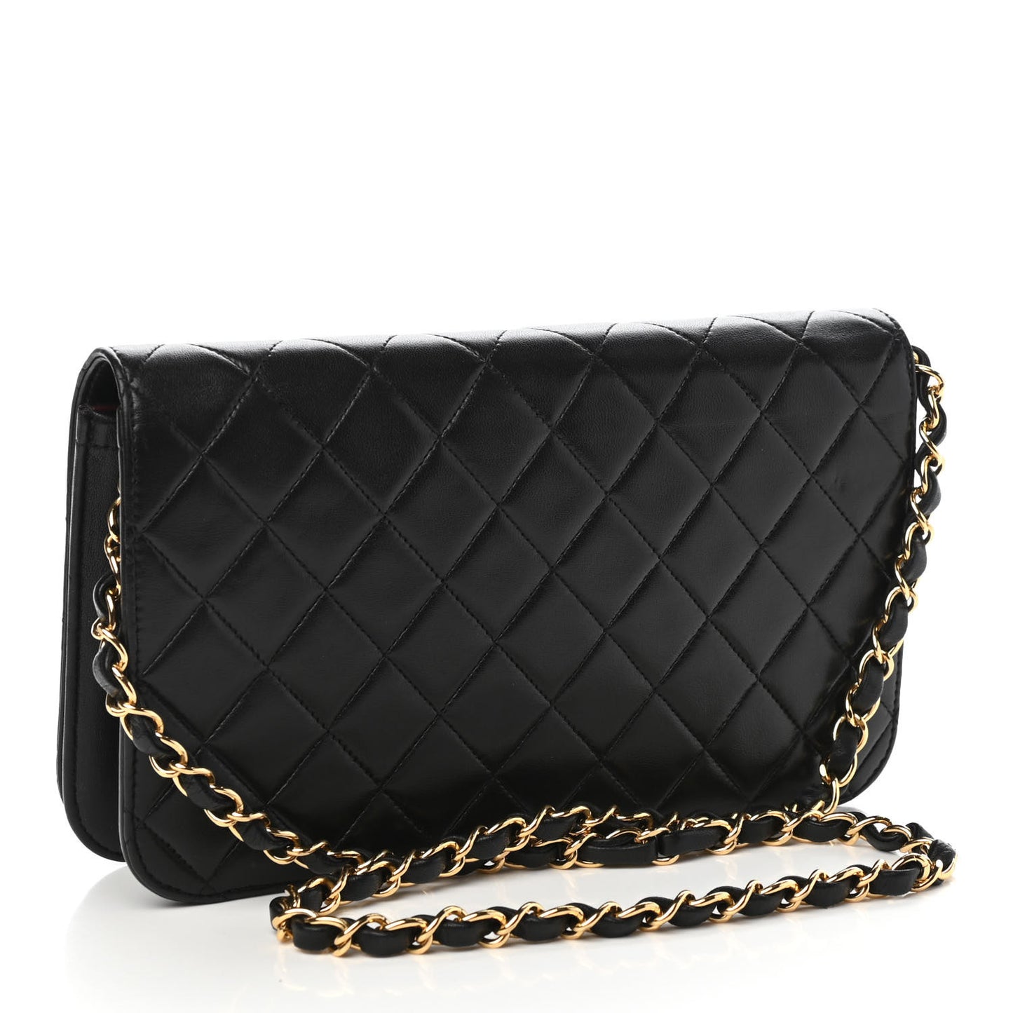 Lambskin Quilted Small Single Flap Black