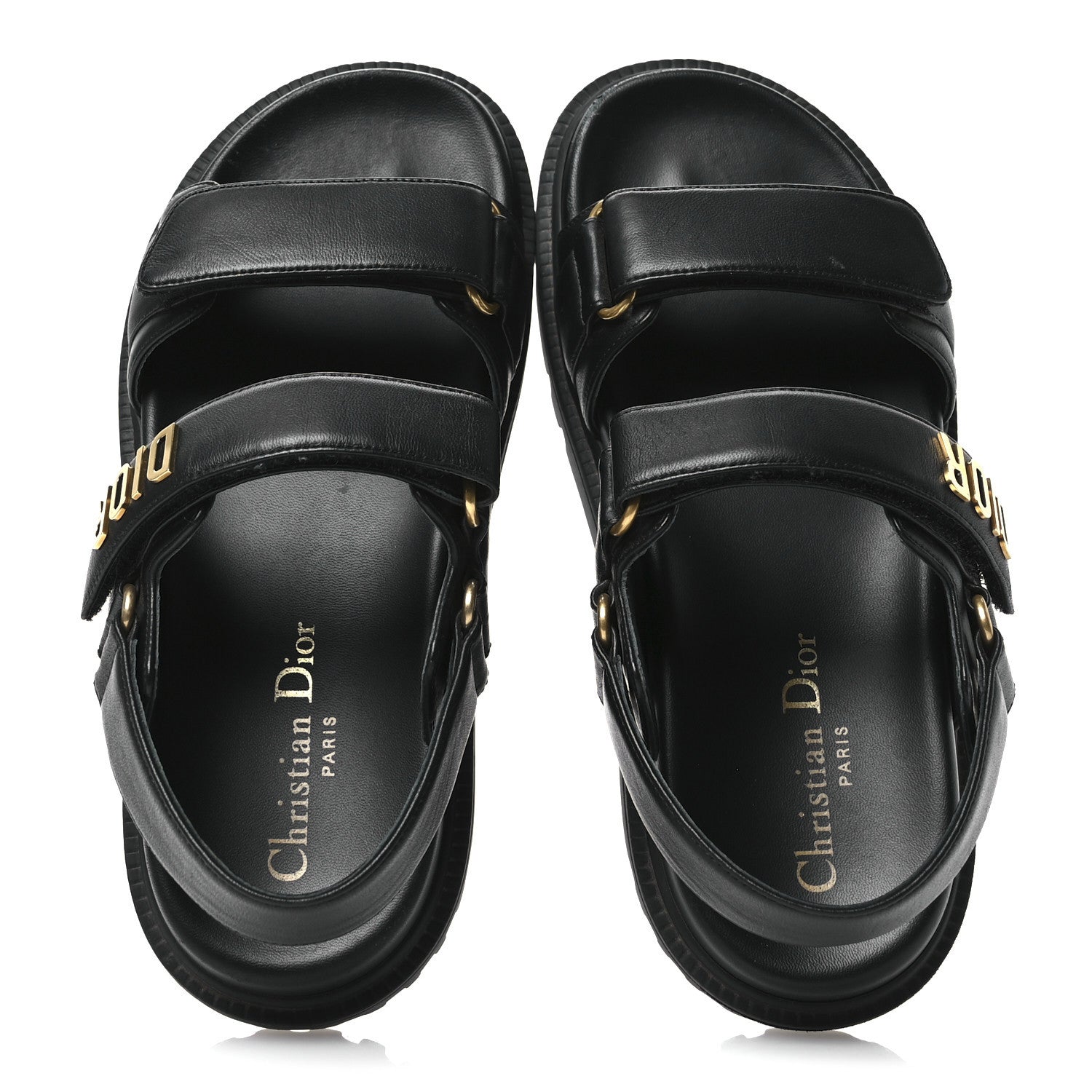 Christian Dior Lambskin Dioract 10mm Sandals 37.5 Black 2 of 10