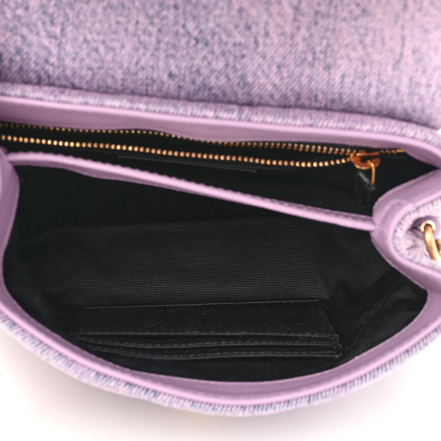 Saint Laurent Denim Y Quilted Monogram Toy Loulou Crossbody Bag Bleached Lilac 5 of 11