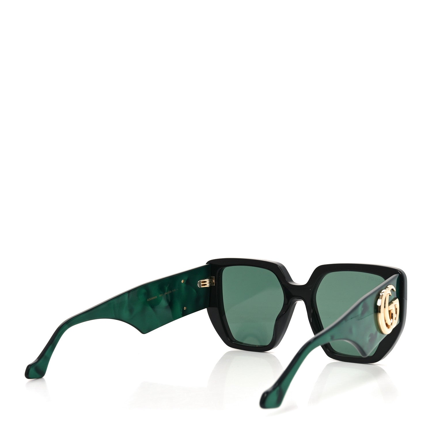 Gucci Acetate Square Frame Sunglasses GG0956S Green Black 4 of 7