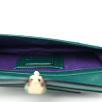 Bulgari Calfskin Serpenti Forever Flap Clutch Emerald Green 5 of 10