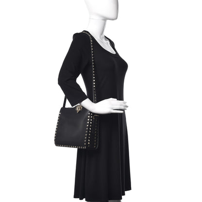 Valentino Garavani Vitello Small Rockstud Flip-Lock Messenger Bag Black 2 of 8