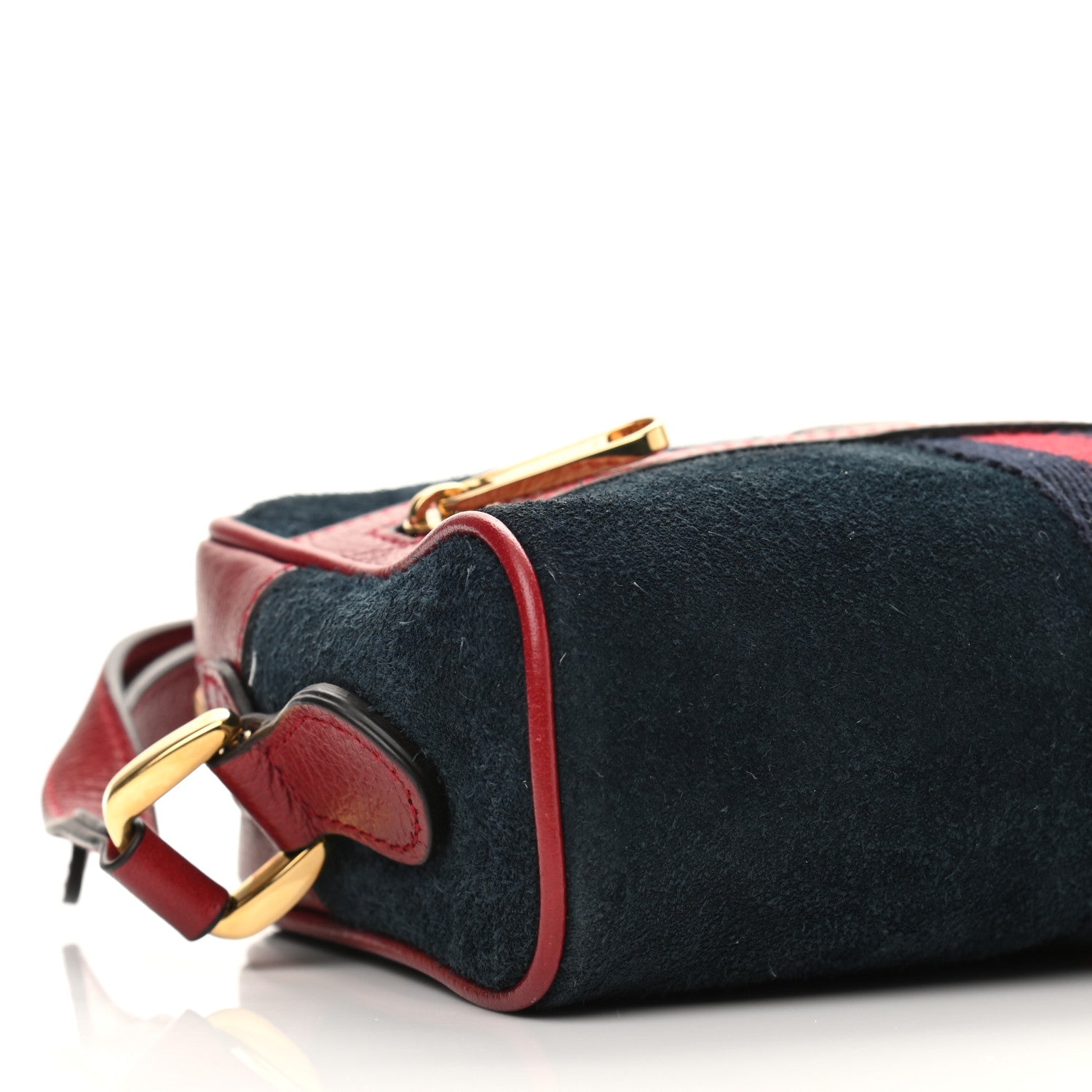 Gucci Suede Calfskin Web Mini Ophidia Shoulder Bag New Blue Romantic Cherry 8 of 12