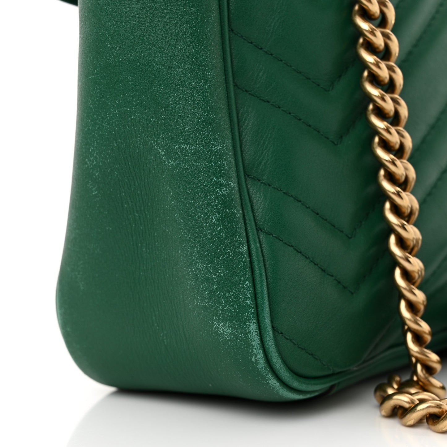 Calfskin Matelasse Medium GG Marmont Shoulder Bag Emerald Green