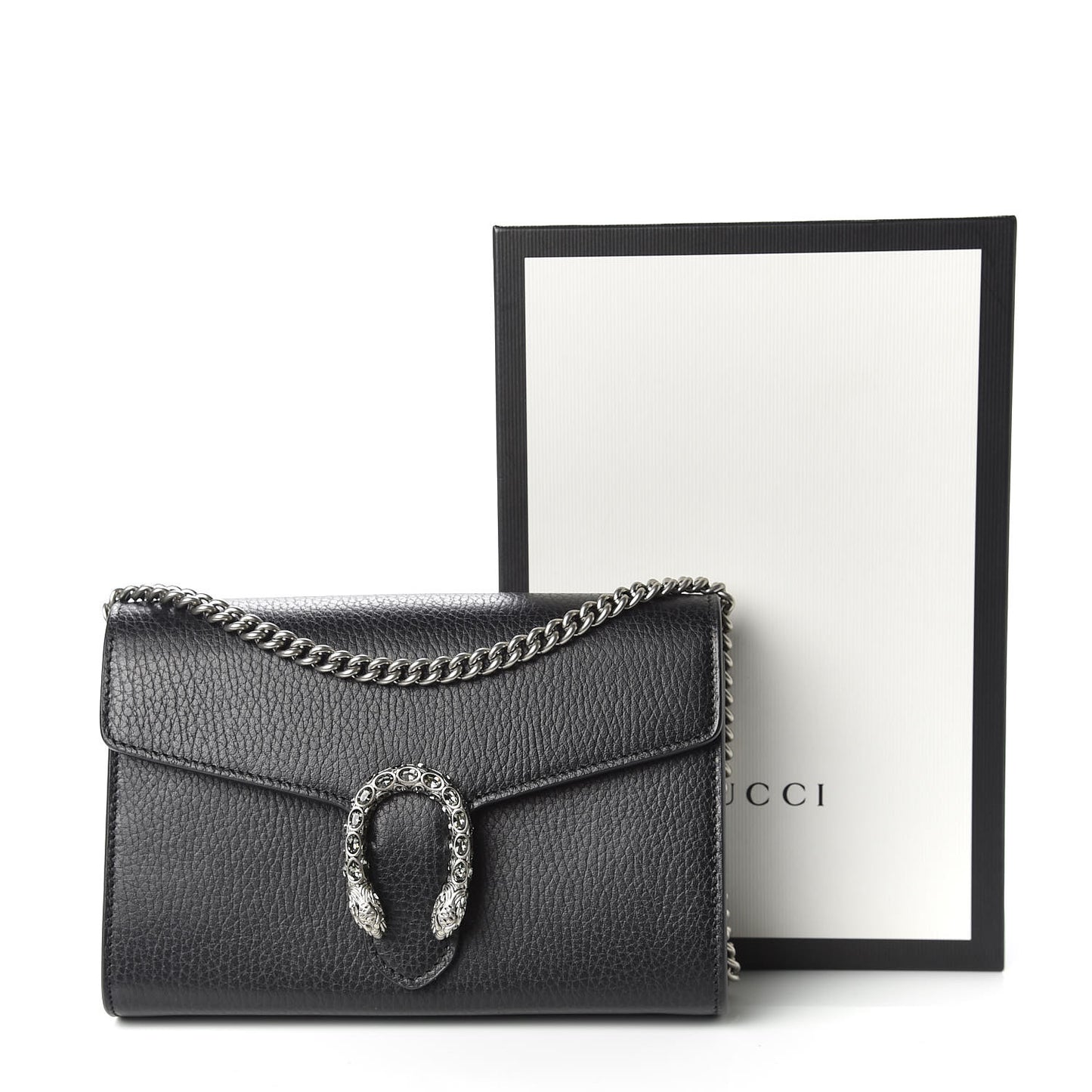 Calfskin Mini Dionysus Chain Wallet Black