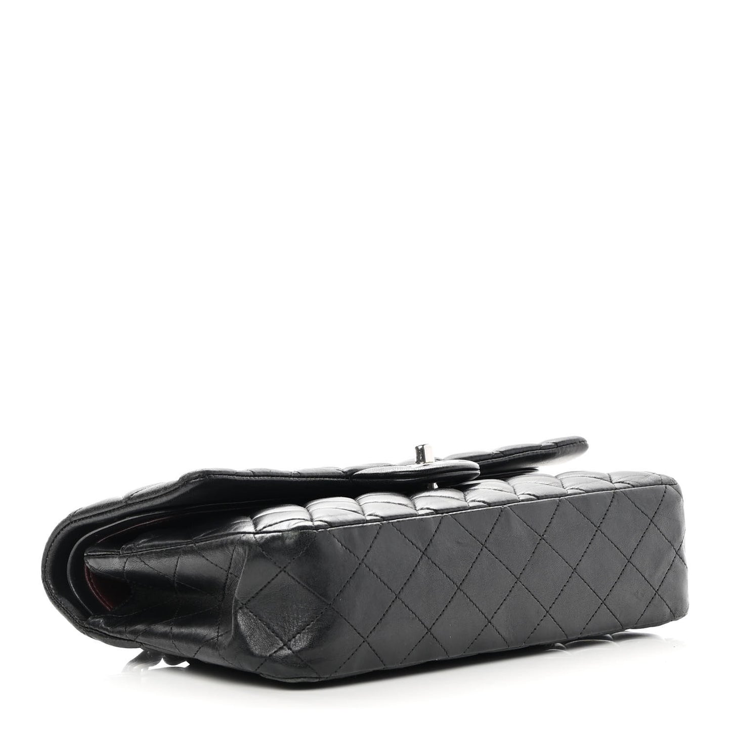 Lambskin Quilted Medium Double Flap Black