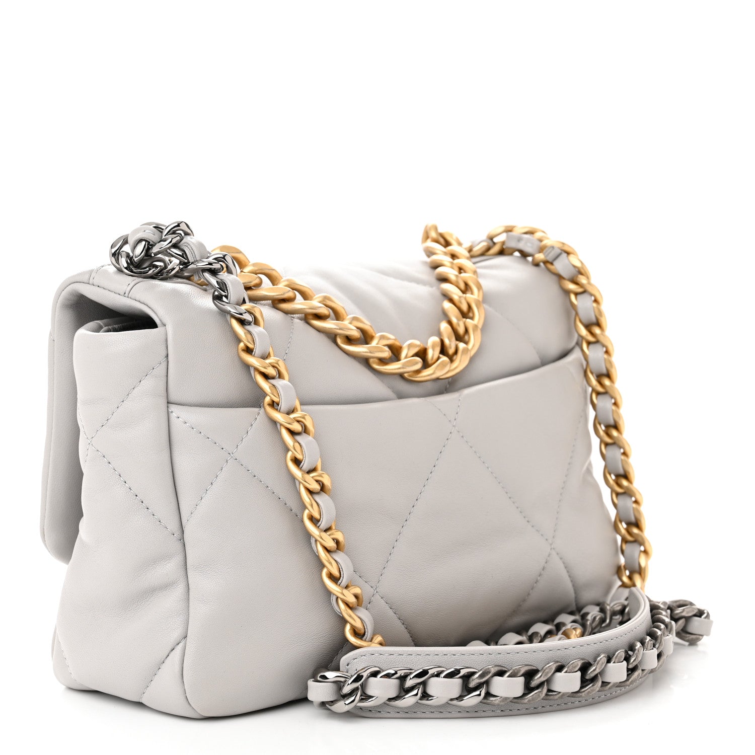 Chanel Lambskin Quilted Medium Chanel 19 Flap Grey 3 of 11
