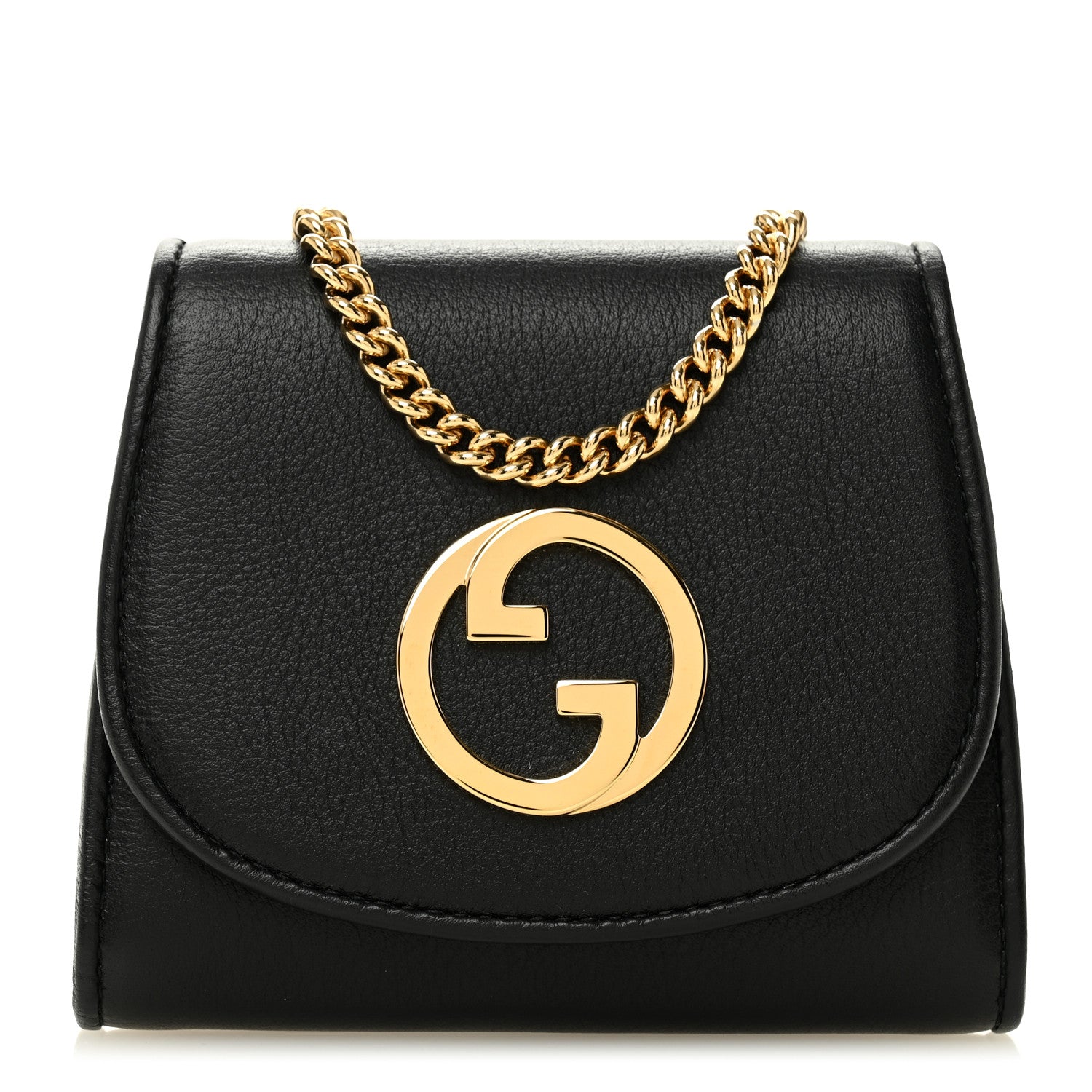 Gucci Roxy Calfskin Medium Blondie Chain Wallet Black 1 of 10