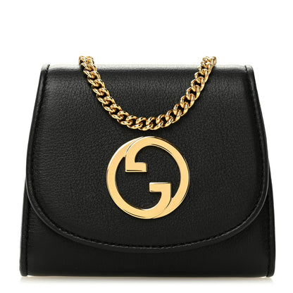 Gucci Roxy Calfskin Medium Blondie Chain Wallet Black 1 of 10