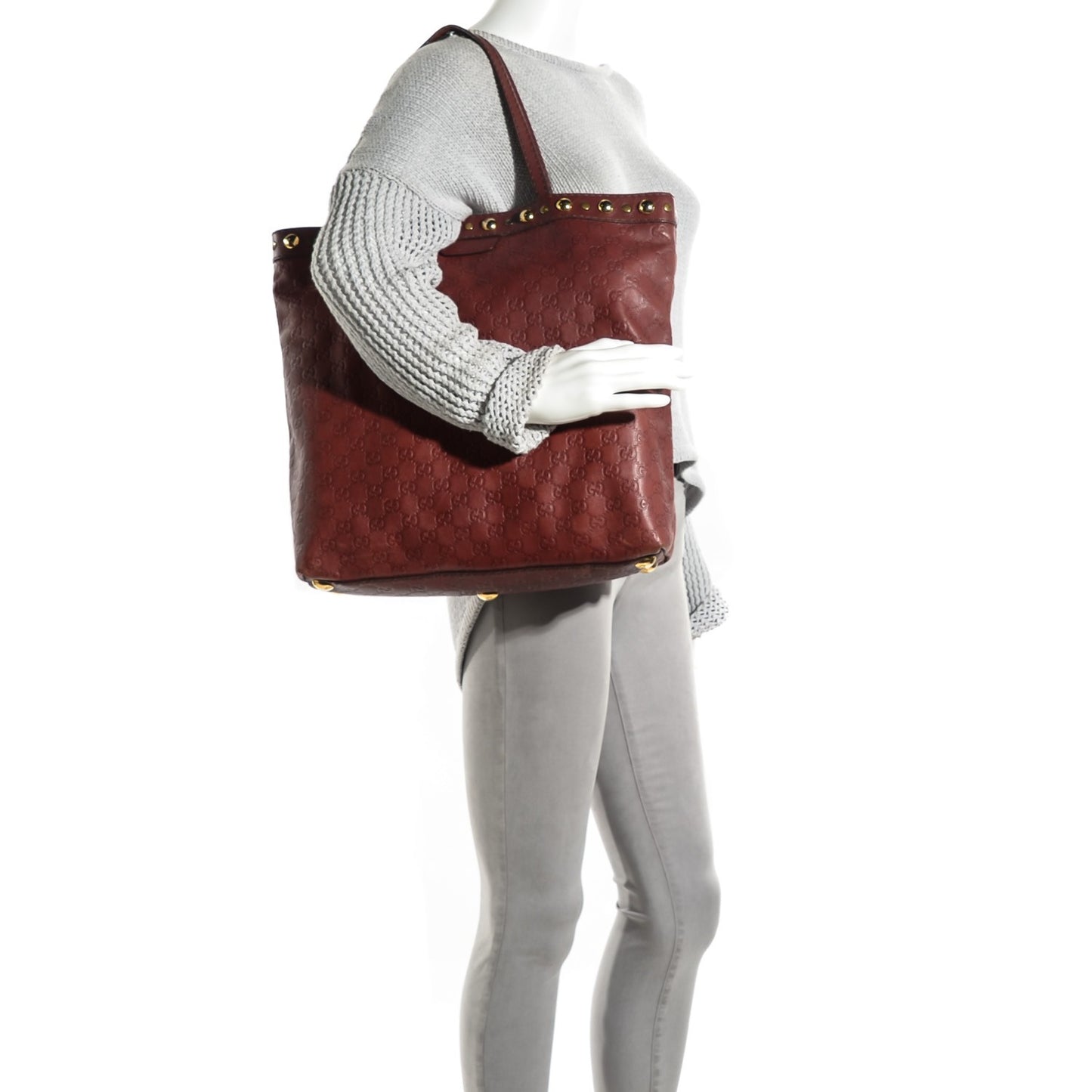 Guccissima Medium Babouska Tote Red