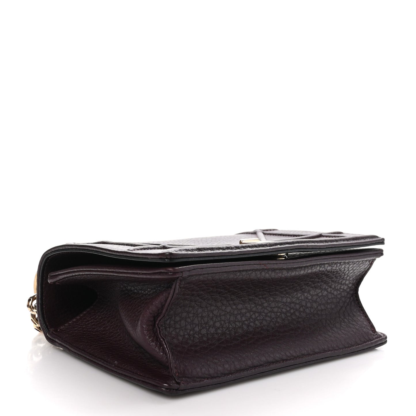 Grained Calfskin Small Diorama Flap Bag Burgundy