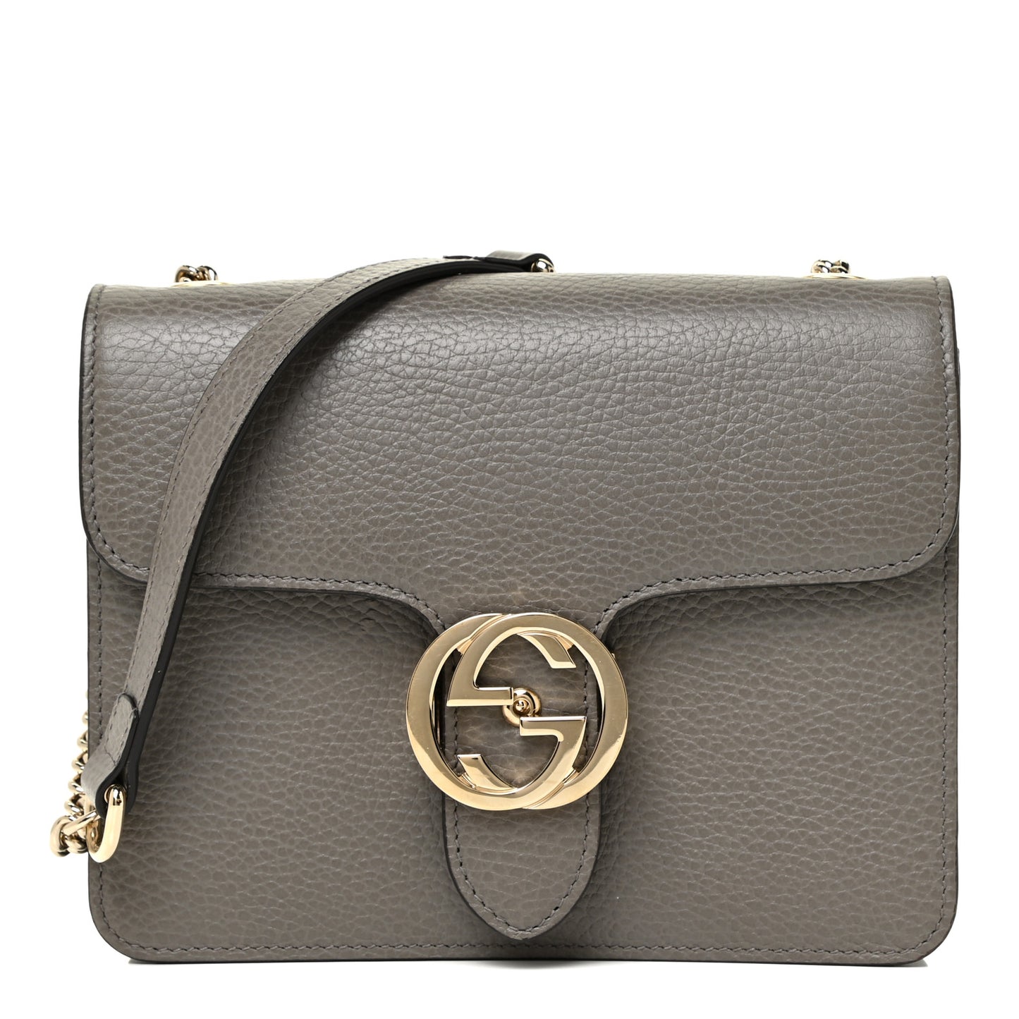 Dollar Calfskin Small Interlocking G Shoulder Bag Loess