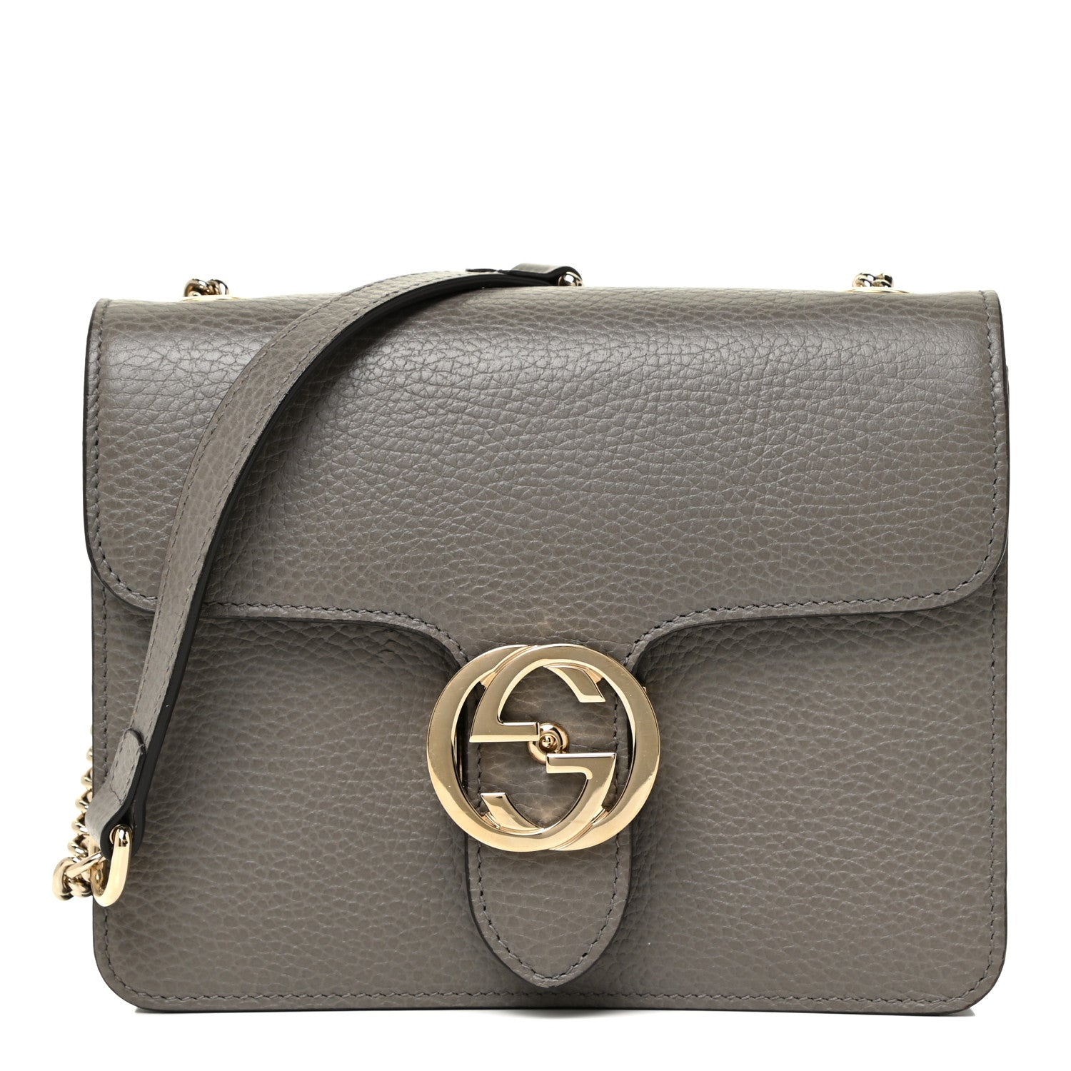 Gucci Dollar Calfskin Small Interlocking G Shoulder Bag Loess 1 of 16