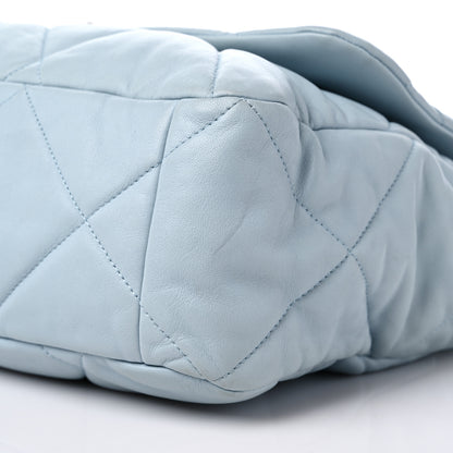 Chanel Goatskin Quilted Maxi Chanel 19 Flap Light Blue 9 of 12
