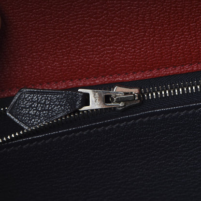Hermes Chevre Mysore Horseshoe Kelly Retourne 28 Rouge Garance Bleu Obscur 28 of 38
