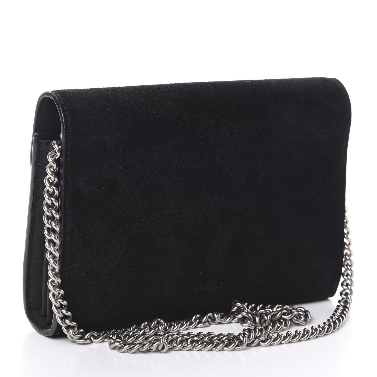 Suede Mini Dionysus Chain Wallet Black
