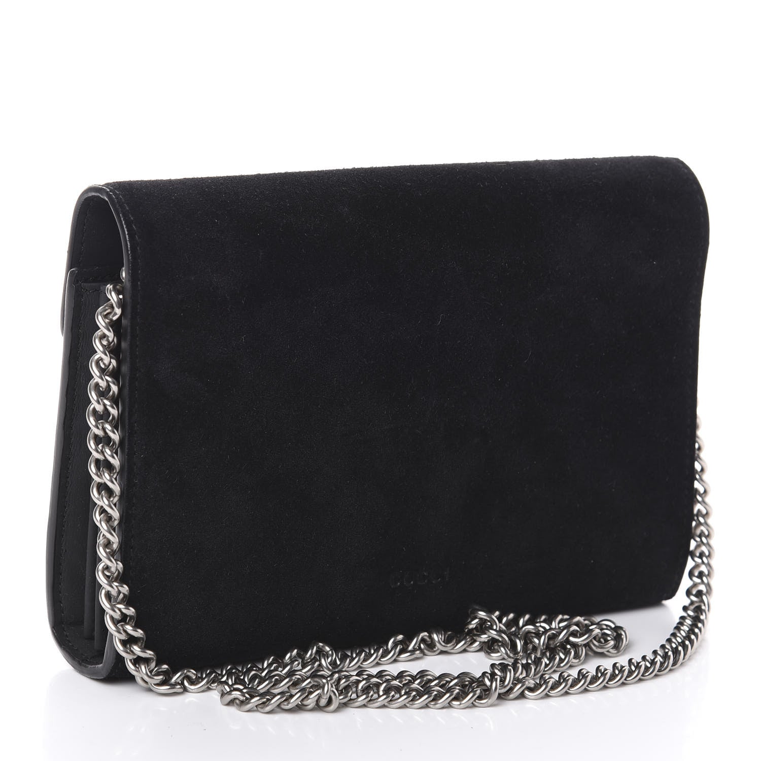 Gucci Suede Mini Dionysus Chain Wallet Black 3 of 8
