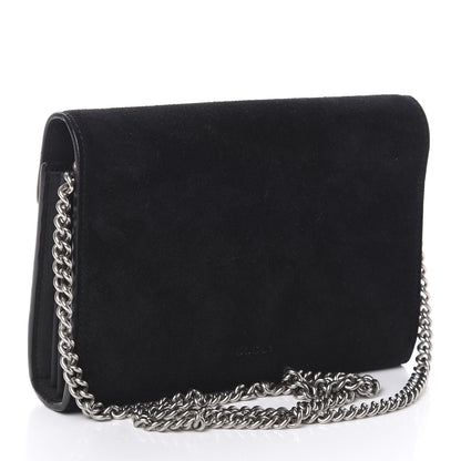 Gucci Suede Mini Dionysus Chain Wallet Black 3 of 8
