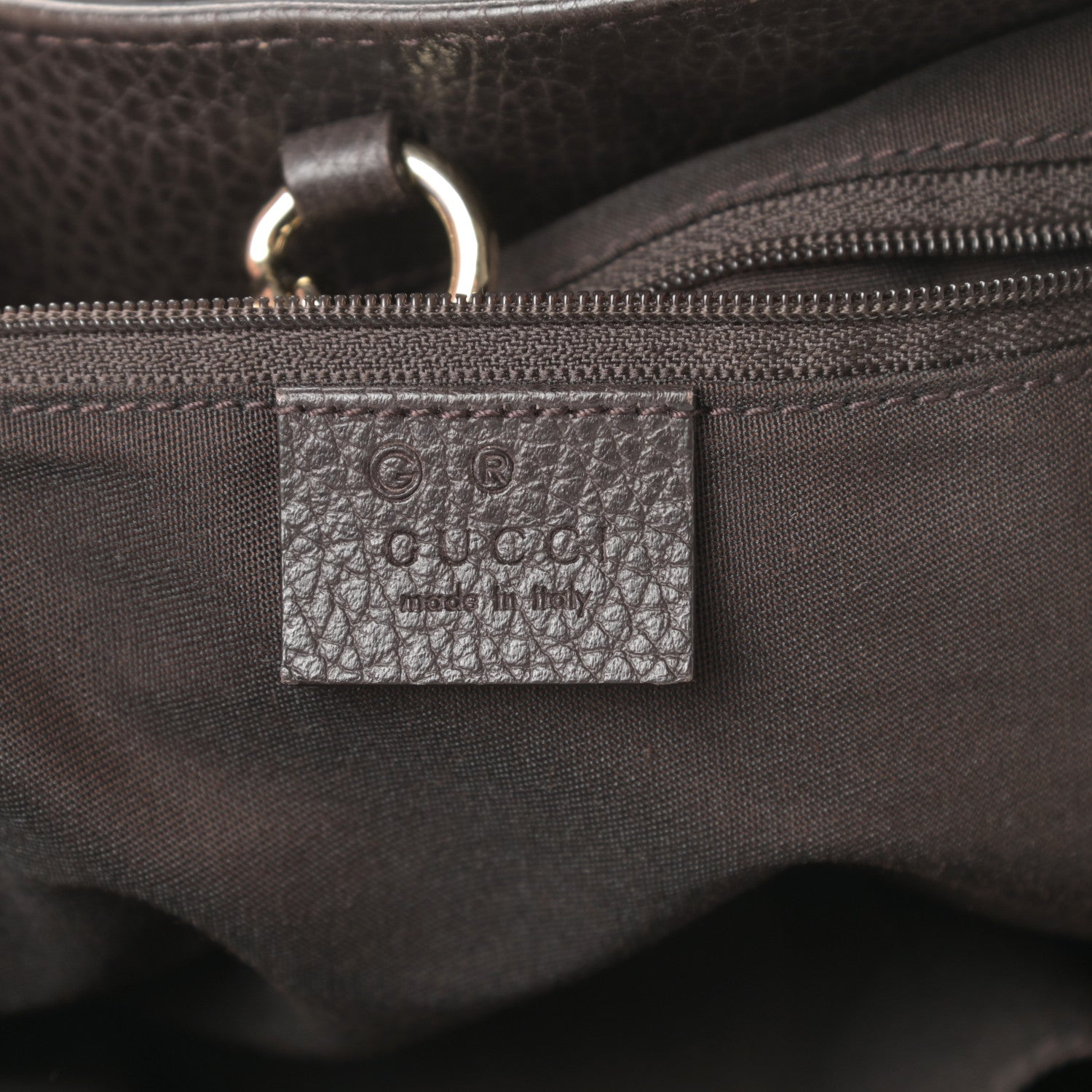 Gucci Pebbled Calfskin Medium Shoulder Bag Brown 6 of 12