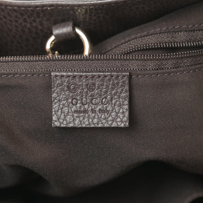Gucci Pebbled Calfskin Medium Shoulder Bag Brown 6 of 12