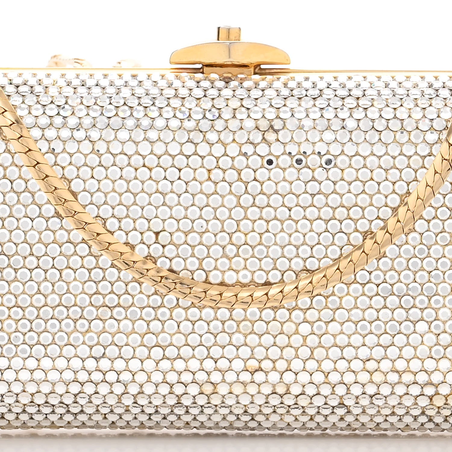 Judith Leiber Swarovski Crystal Pearl Floral Minaudiere Clutch Gold Multicolor 8 of 13