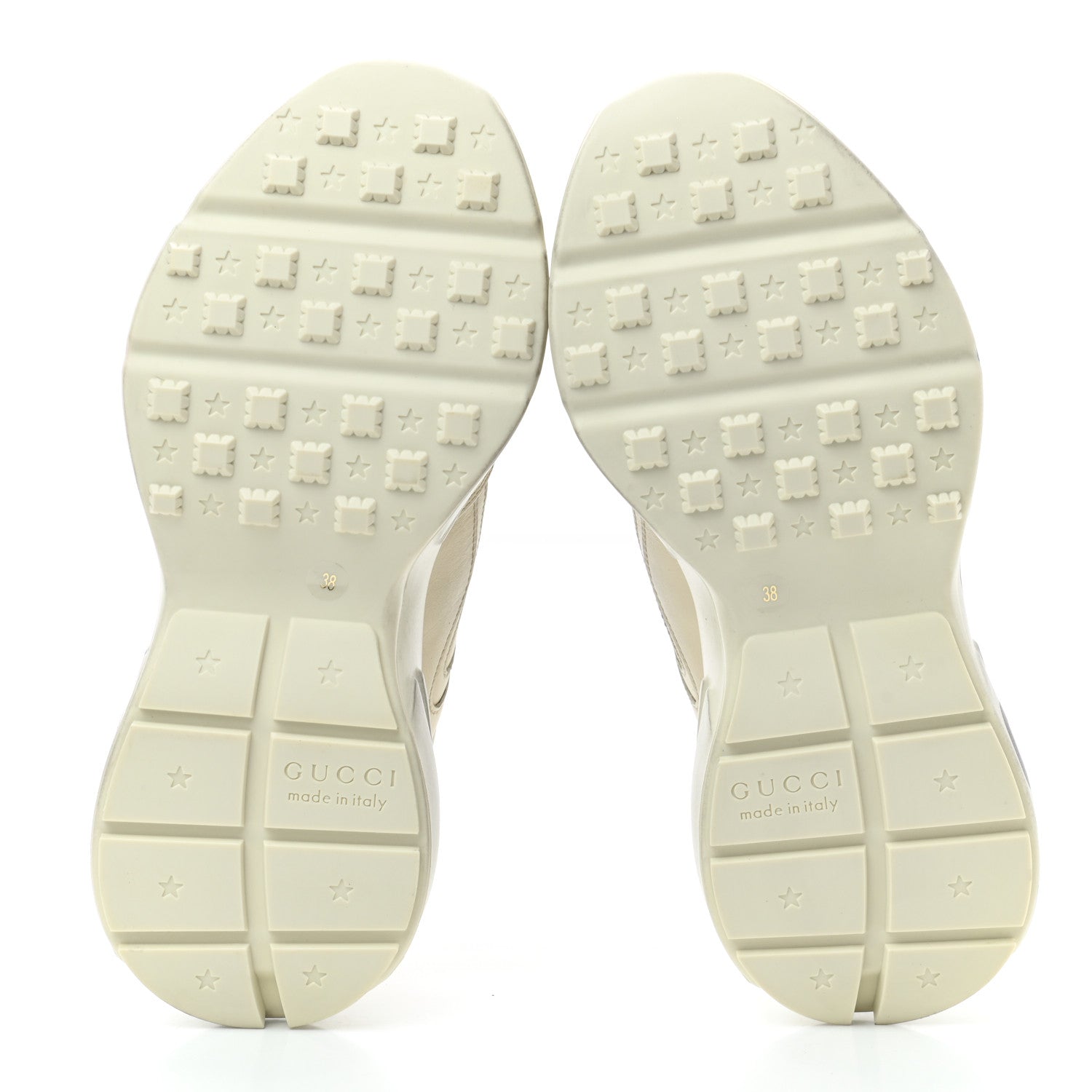 Gucci Calfskin Mouth Print Womens Rhyton Sneakers 38 Ivory 5 of 9