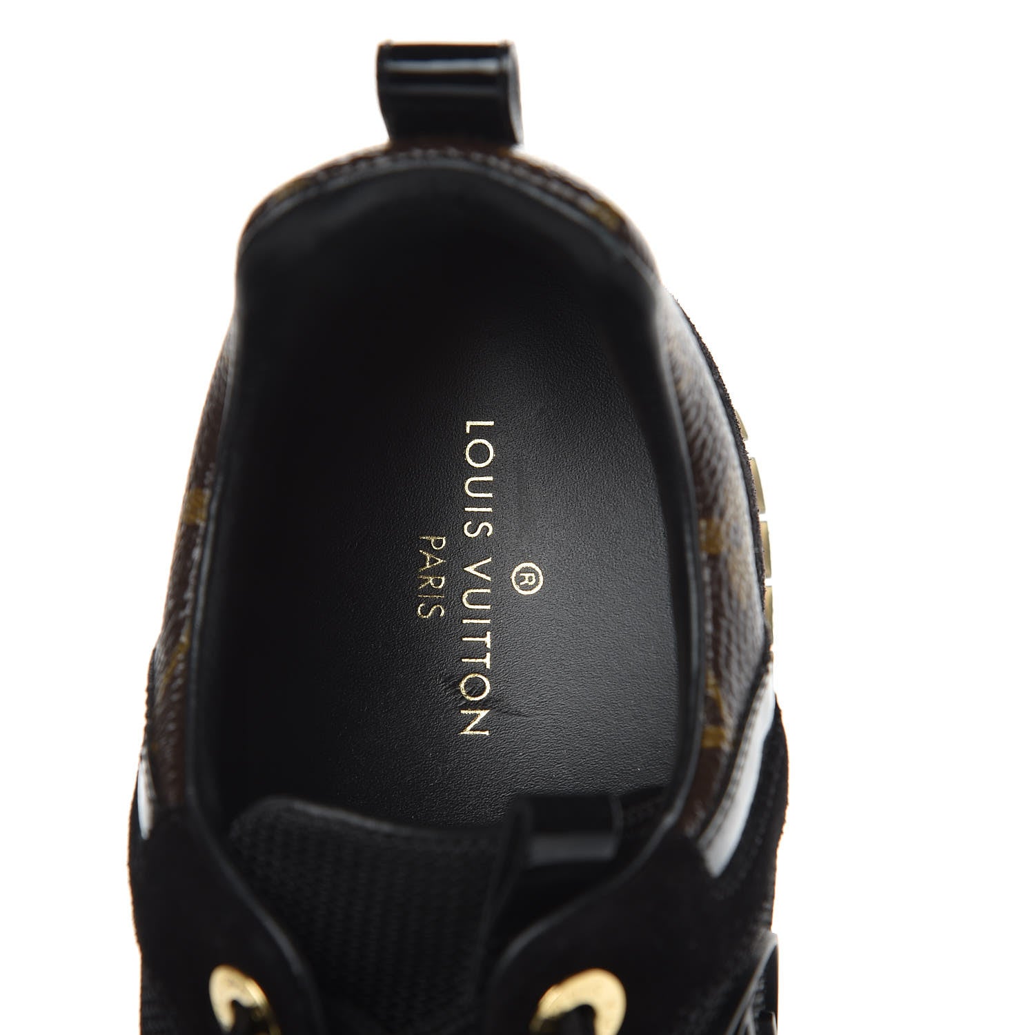Louis Vuitton Suede Monogram Run Away Sneakers 36 Black 6 of 8