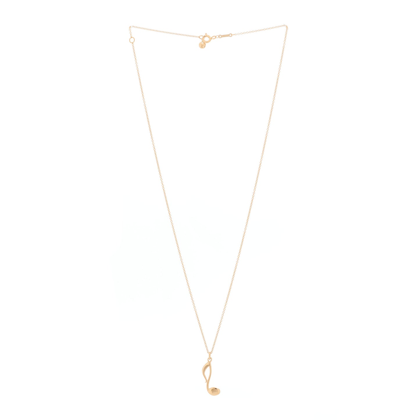 18K Rose Gold Paloma Picasso Graffiti Music Note Pendant Necklace