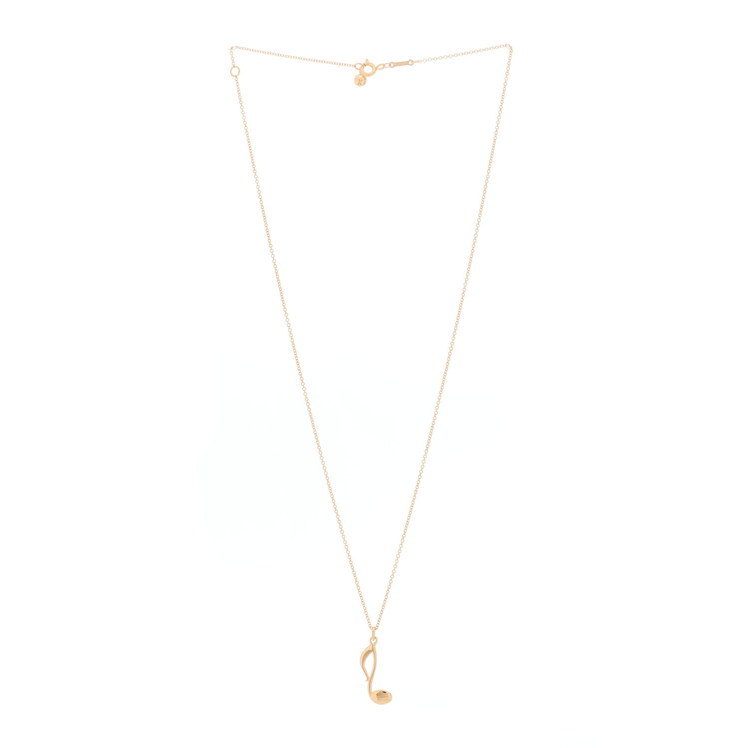 Tiffany 18K Rose Gold Paloma Picasso Graffiti Music Note Pendant Necklace 3 of 5