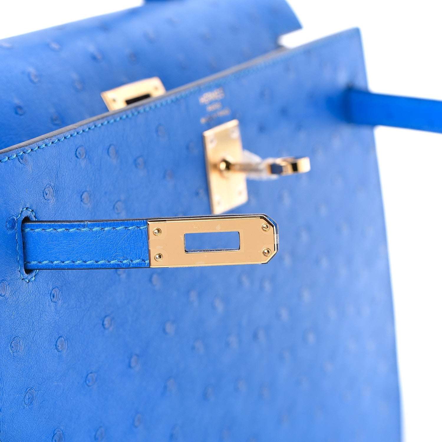 Hermes Ostrich Kelly Sellier 25 Bleuet 22 of 40