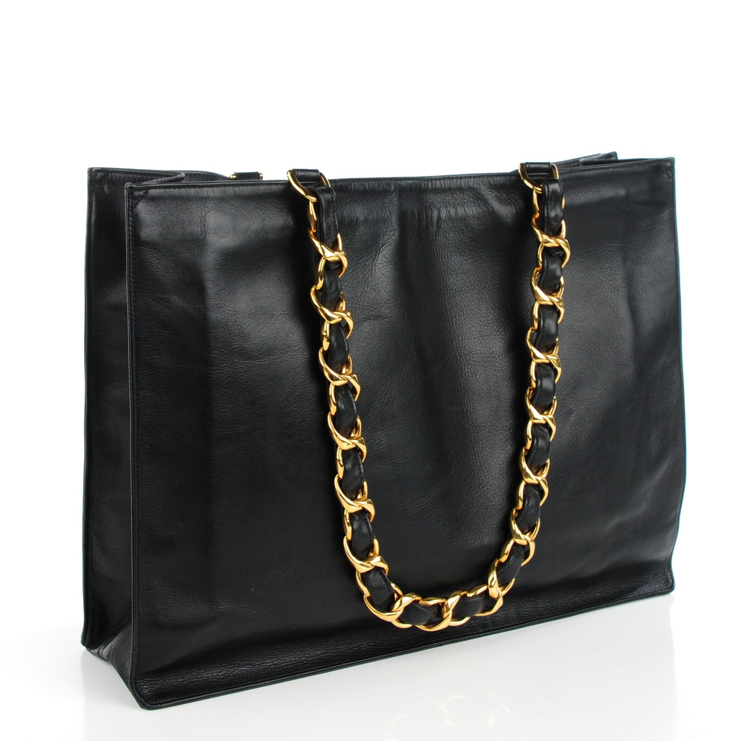 Chanel Lambskin CC Tote Black 3 of 6