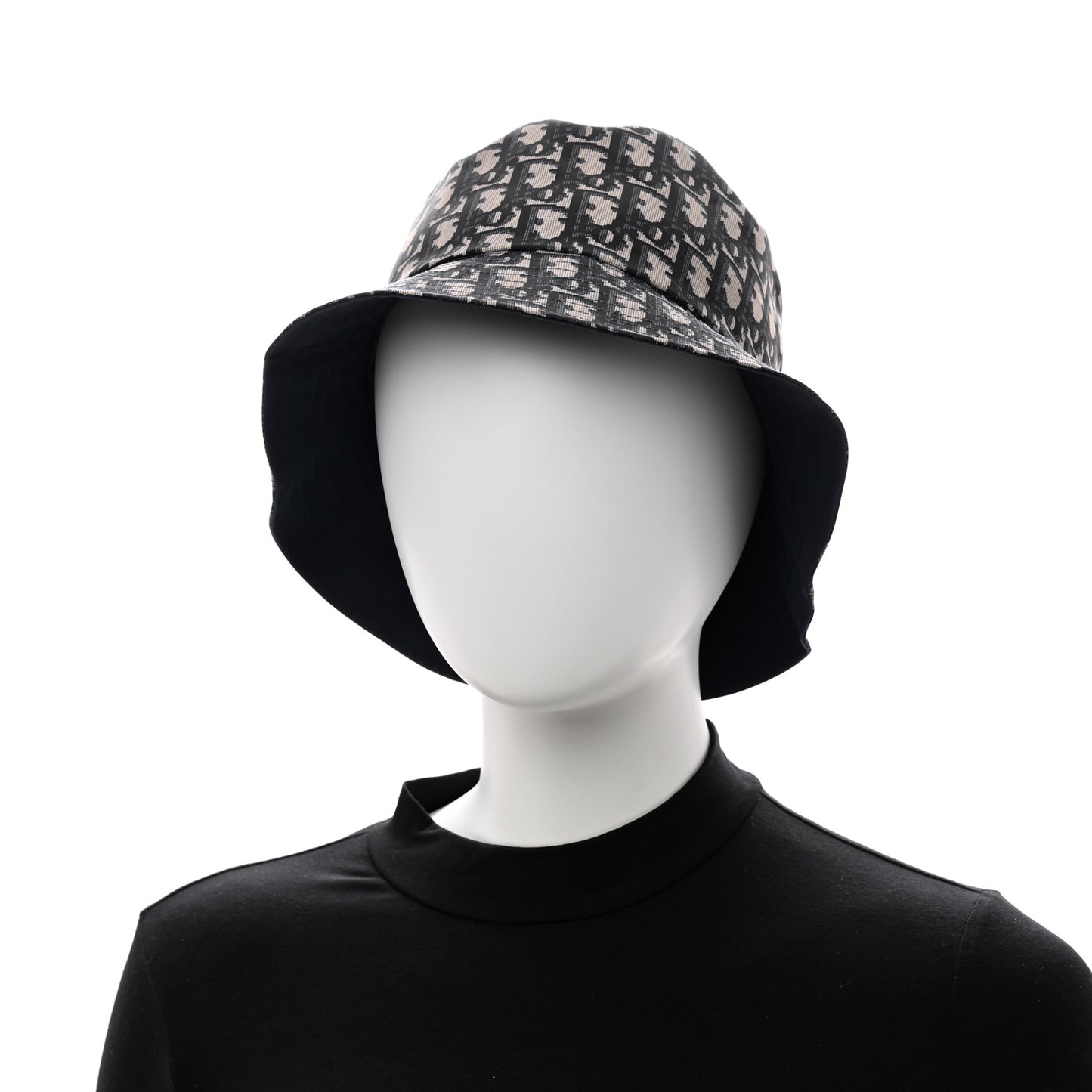 Polyester Cotton Oblique Teddy-D Brim Bucket Hat Blue