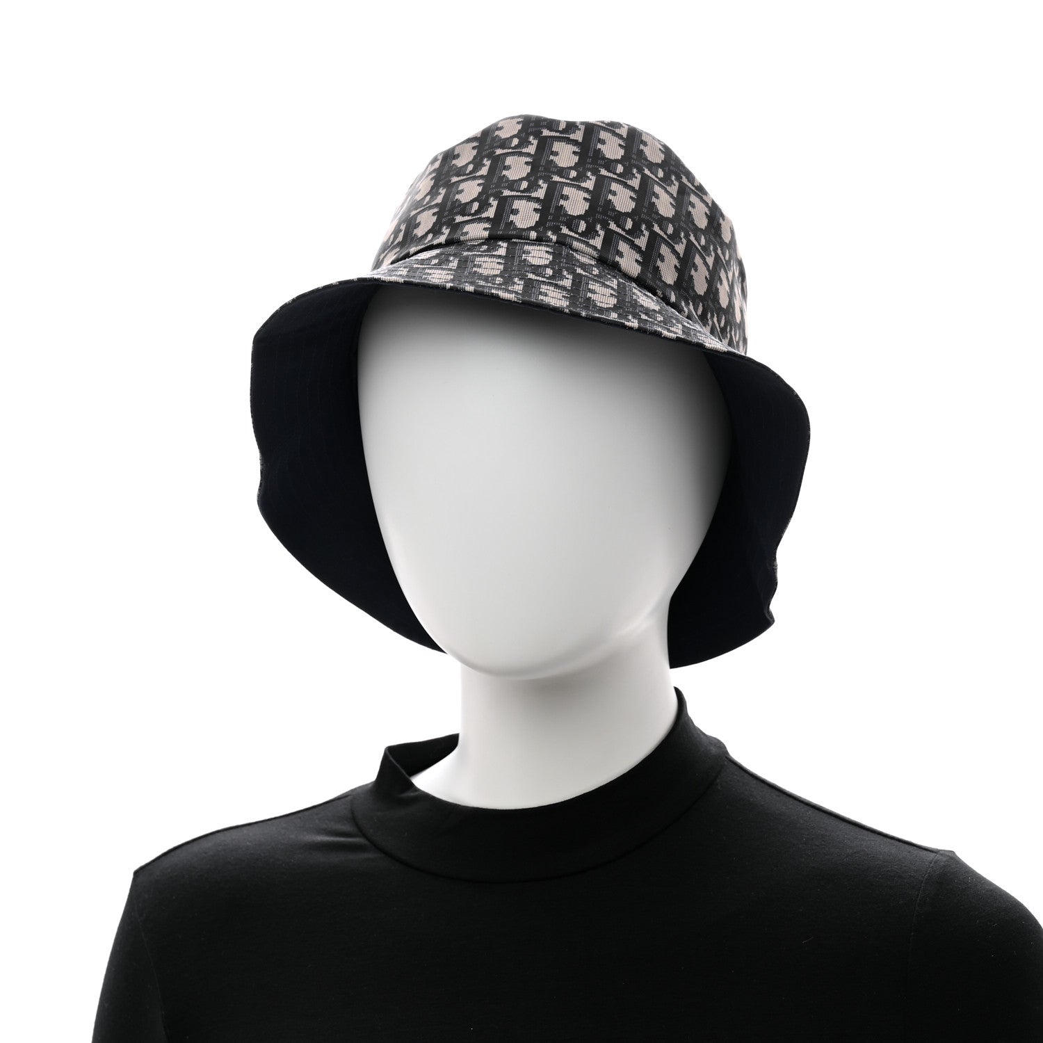 Christian Dior Polyester Cotton Oblique Teddy-D Brim Bucket Hat Blue 3 of 15