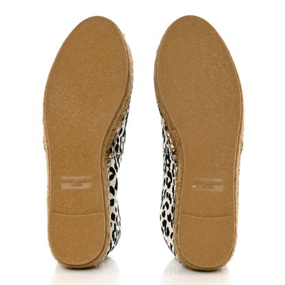 Saint Laurent Canvas Leopard Print Espadrilles 37.5 Latte Black 5 of 9