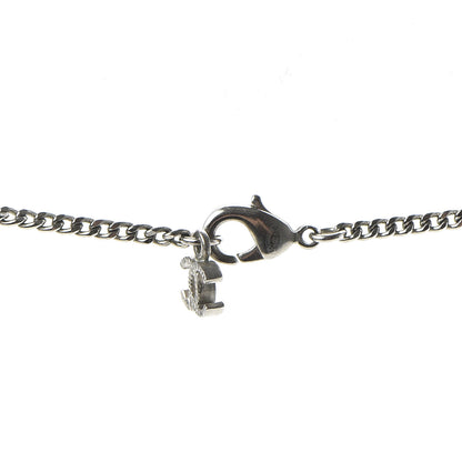 Chanel Crystal Baguette CC Necklace Silver Blue 5 of 7