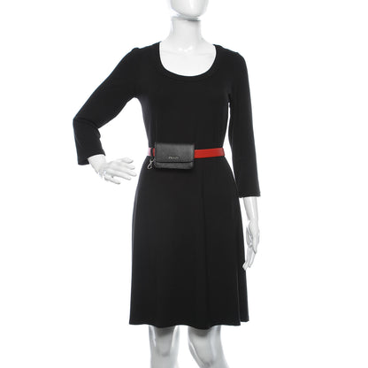 Prada Saffiano Belt Bag Black Red 2 of 12