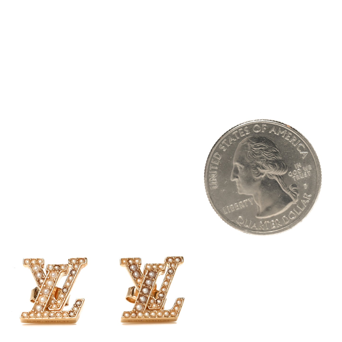 Metal Crystal LV Iconic Earrings Gold