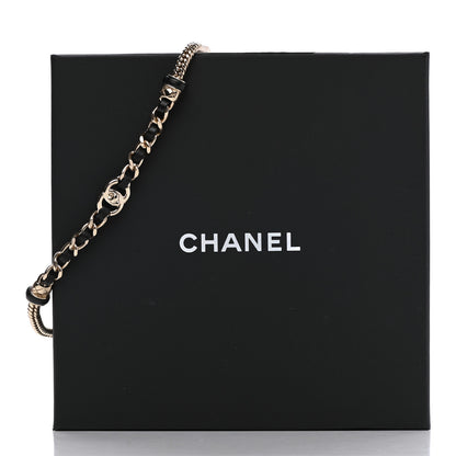 Chanel Metal Lambskin CC Turnlock Choker Necklace Black Gold 7 of 7