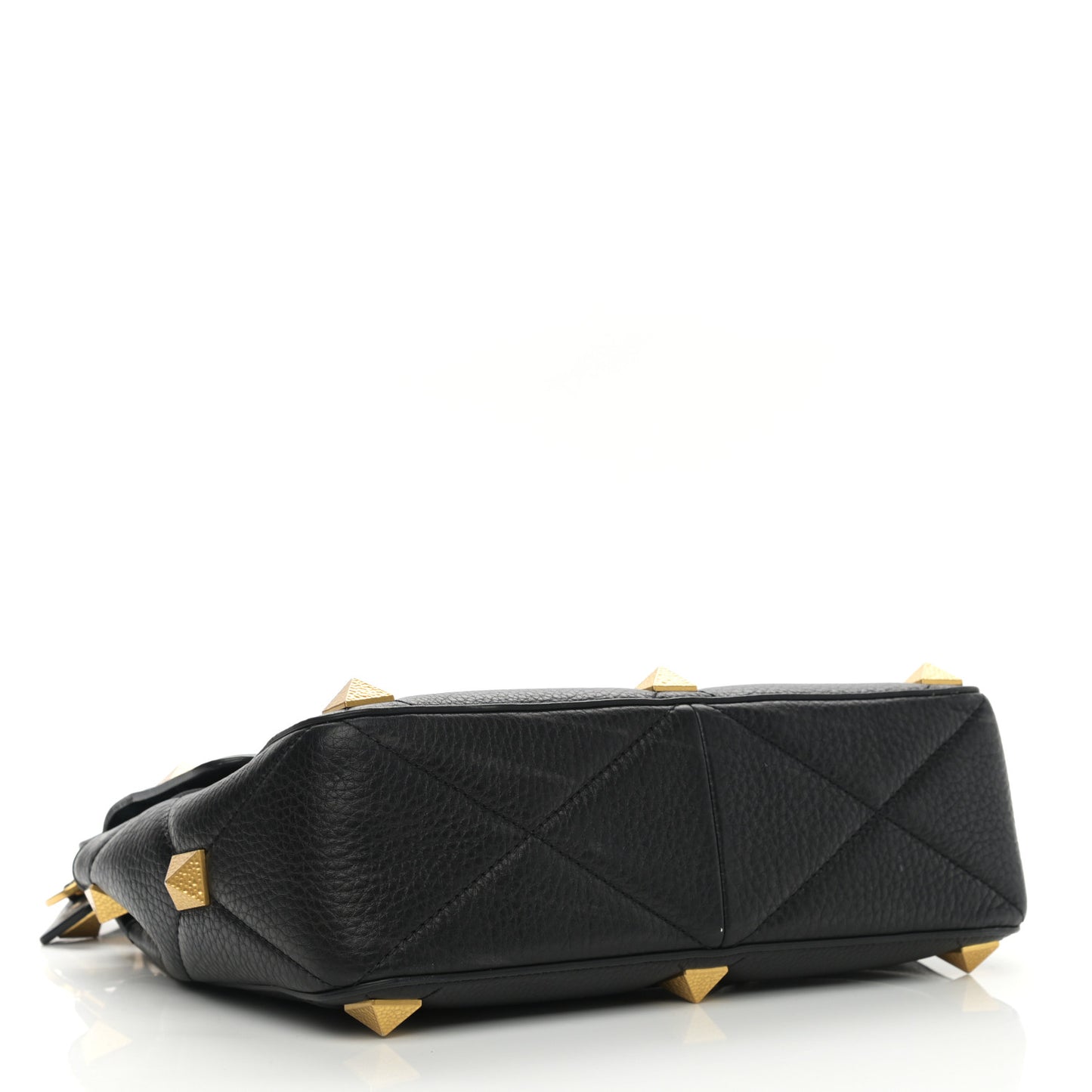Nappa Large Roman Stud Shoulder Bag Black