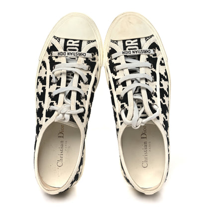 Christian Dior Canvas Macro Houndstooth Embroidered Womens Walk'N'Dior Low Top Sneakers 39 White Black 2 of 10