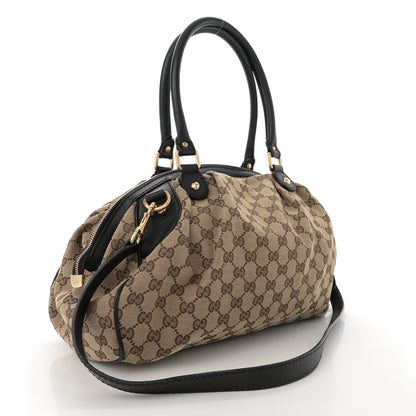 Gucci Monogram Medium Sukey Boston Bag Black 3 of 12