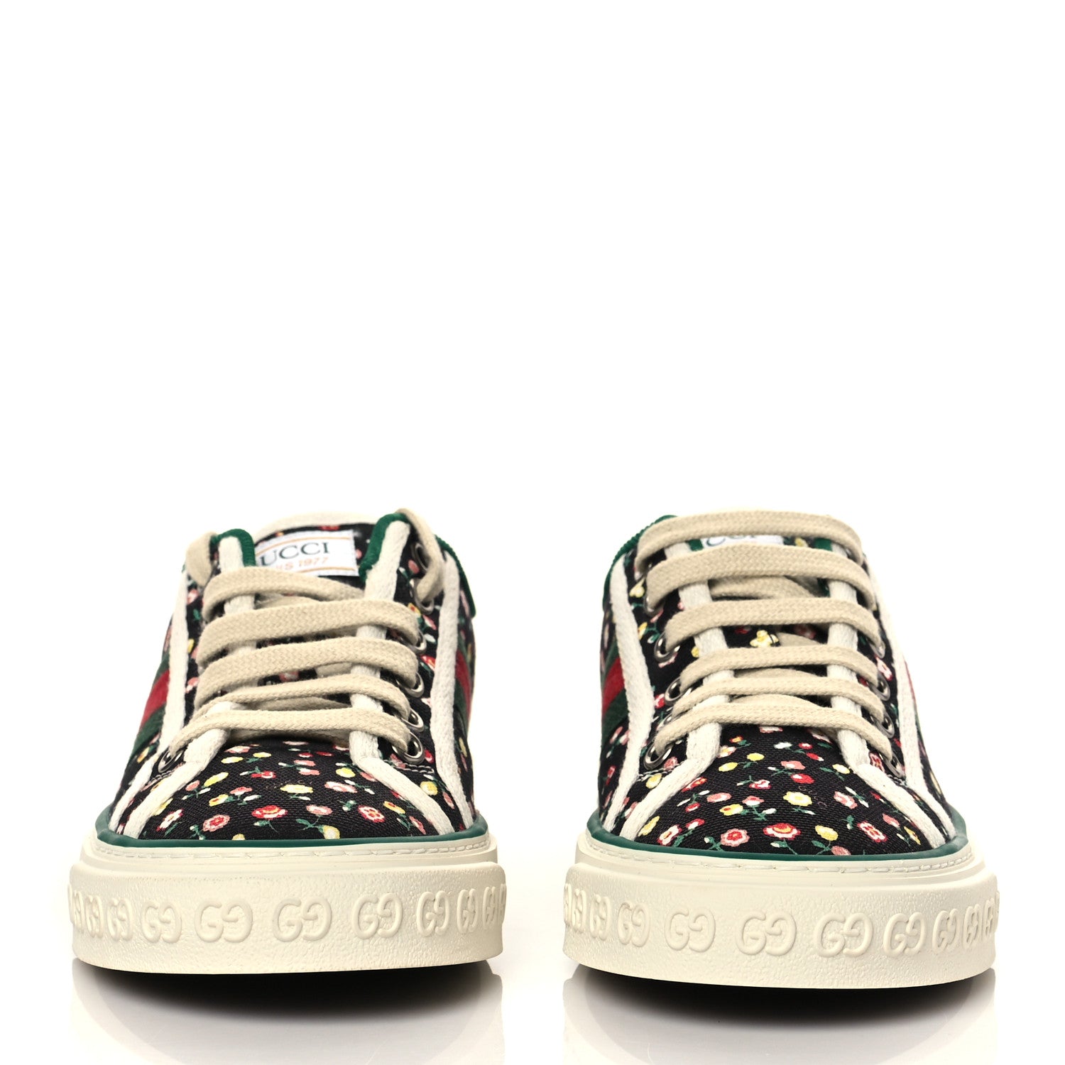 Gucci X LIBERTY OF LONDON Canvas Web Holly Print Womens 1977 Tennis Sneakers 36 Black Peach Mystic White 2 of 8