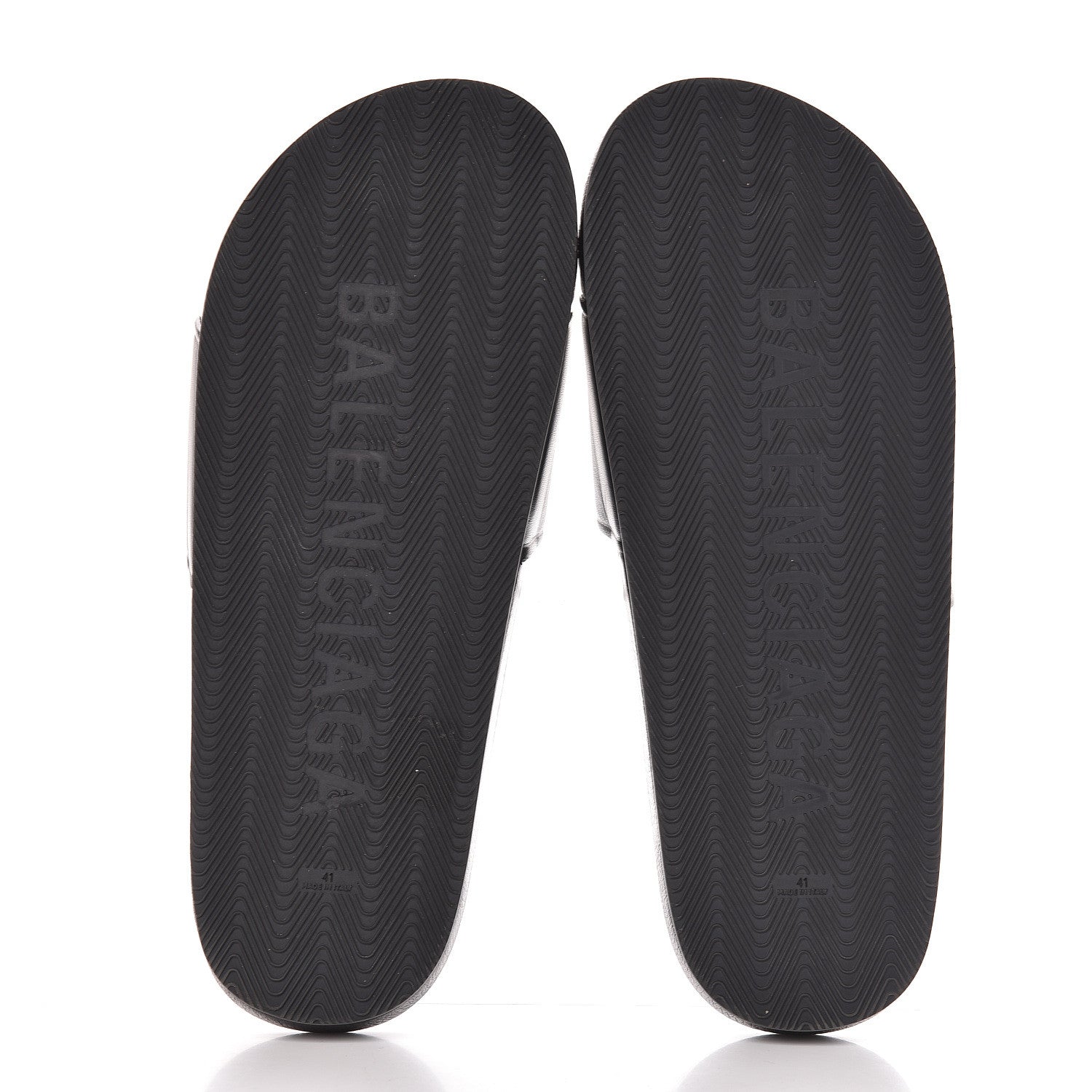 Balenciaga Nappa Logo Pool Slide Sandals 41 Black White 6 of 10