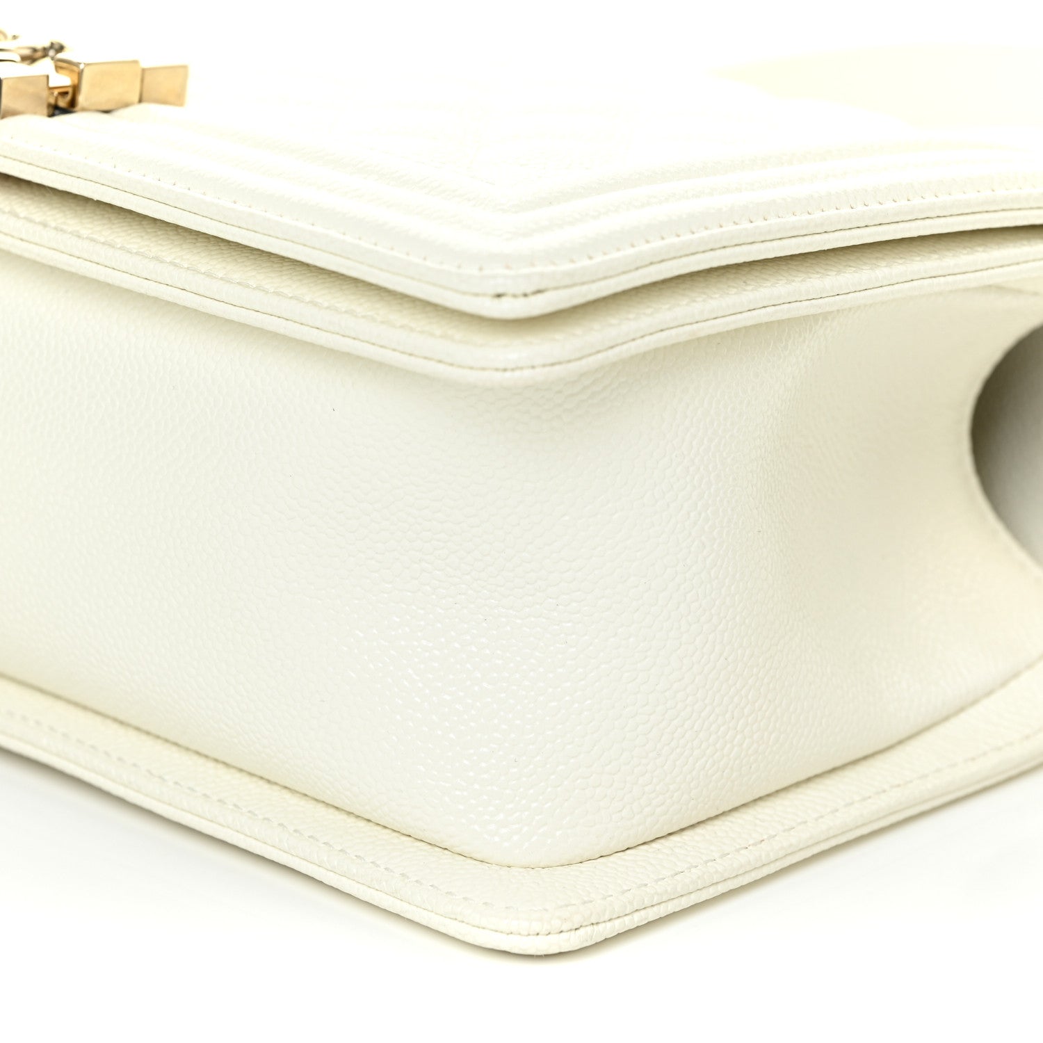 Chanel Caviar Quilted Medium Boy Flap White 9 of 10