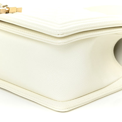 Chanel Caviar Quilted Medium Boy Flap White 9 of 10