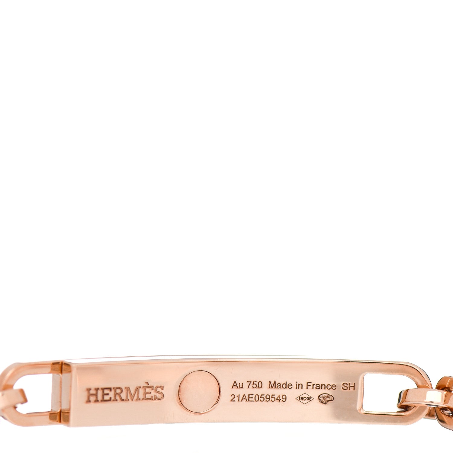 Hermes 18K Rose Gold Diamond Pave PM Kelly Chaine Bracelet SH 3 of 4