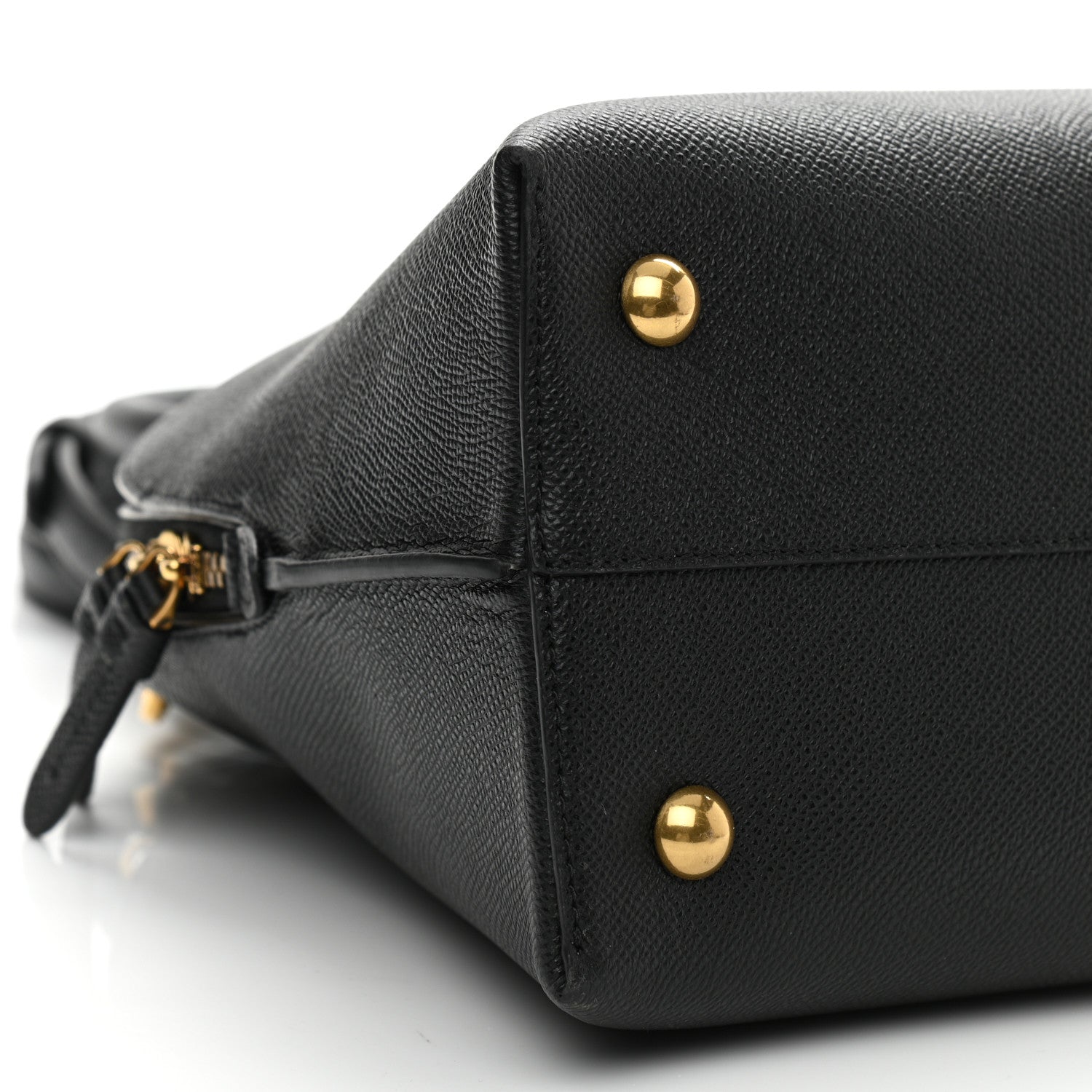 Salvatore Ferragamo Hammered Calfskin Medium Gancini Top Handle Bag Black 9 of 10