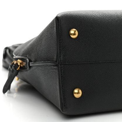 Salvatore Ferragamo Hammered Calfskin Medium Gancini Top Handle Bag Black 9 of 10