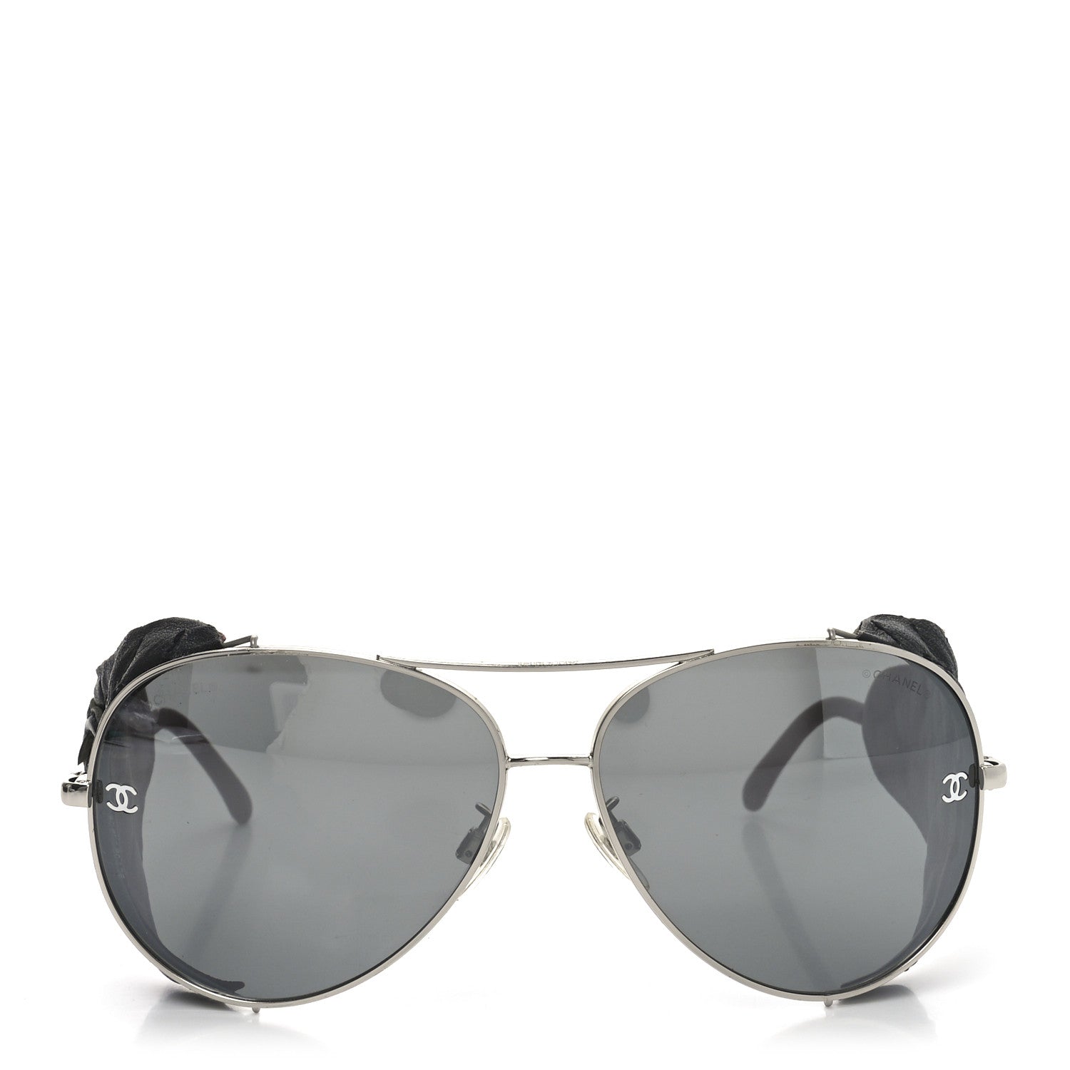Chanel Titanium Lambskin CC Pilot Sunglasses 4192-Q-A Black 2 of 6