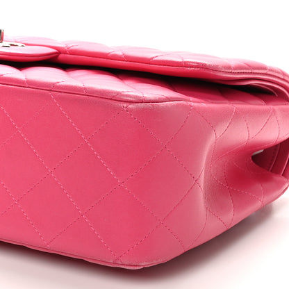 Chanel Lambskin Quilted Jumbo Double Flap Dark Pink 10 of 10